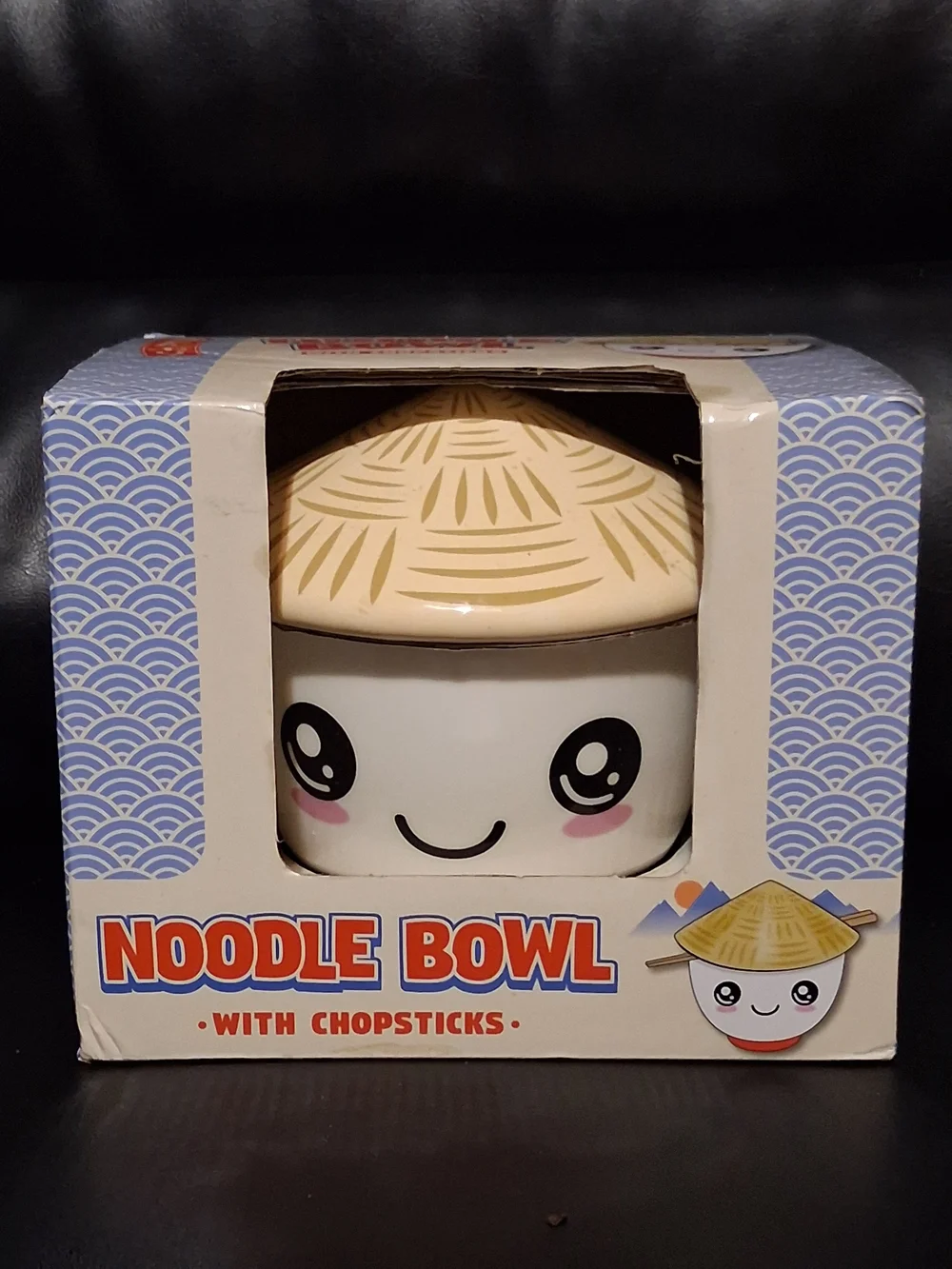 Mad Engine Ceramic Noodle Bowl with Lid & Chopsticks